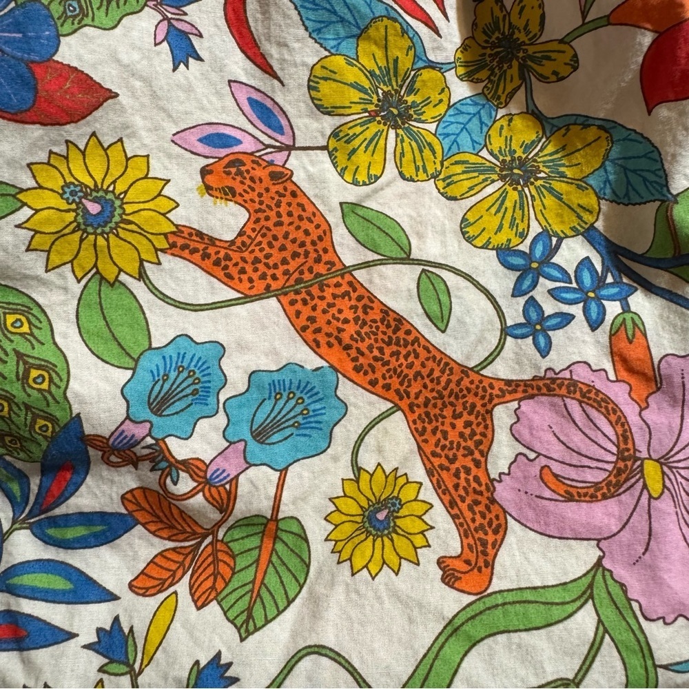 Mini Boden Floral Jungle Dress Ruffle Cotton Pockets Girls size 4-5 - Picture 6 of 9